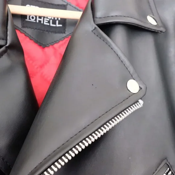 Straight to Hell Vegan Commando Vegan Leather Jacket - Mens 40 - Picture 3 of 4